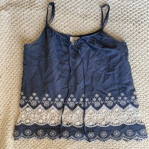 Blue Spaghetti Strap Blouse